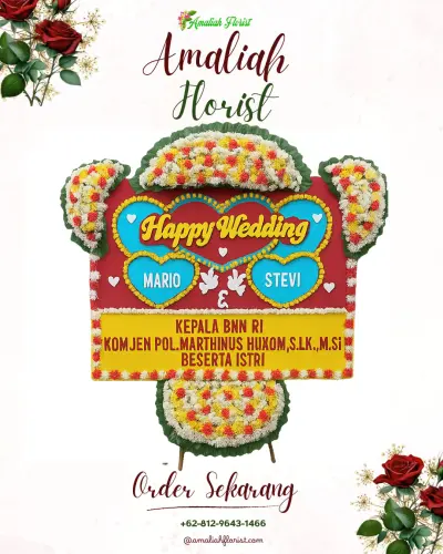 Karangan Papan Bunga Pernikahan di Kembangsari
